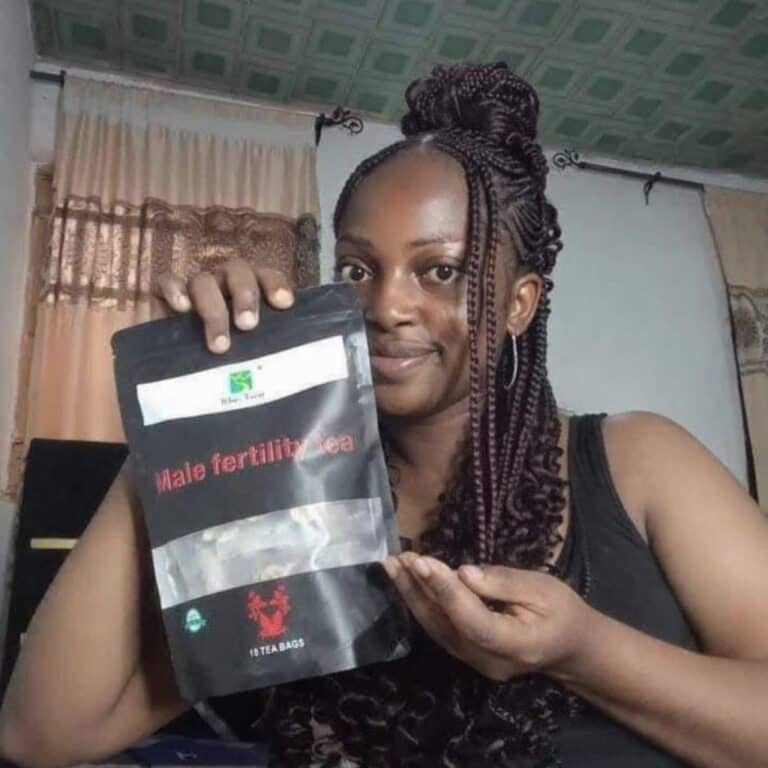 Customer holding Male Fertility Tea